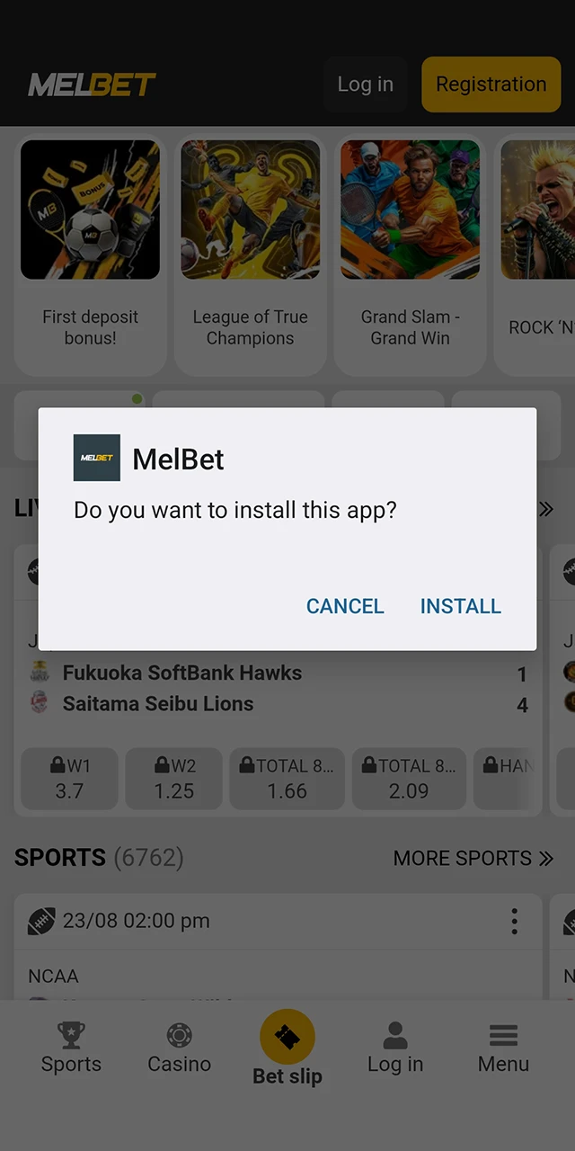 Installing the Melbet app will not cause you any difficulties and will not take much time.