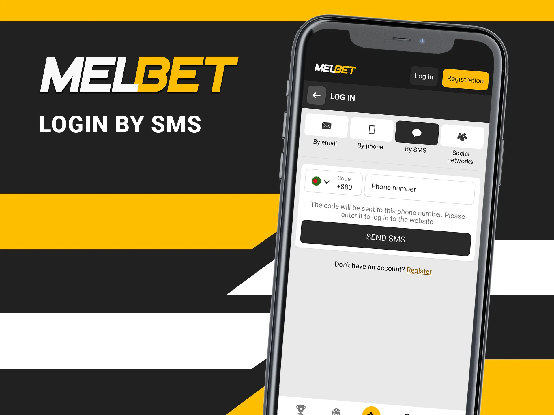 Get the code and easily log in to your Melbet account.
