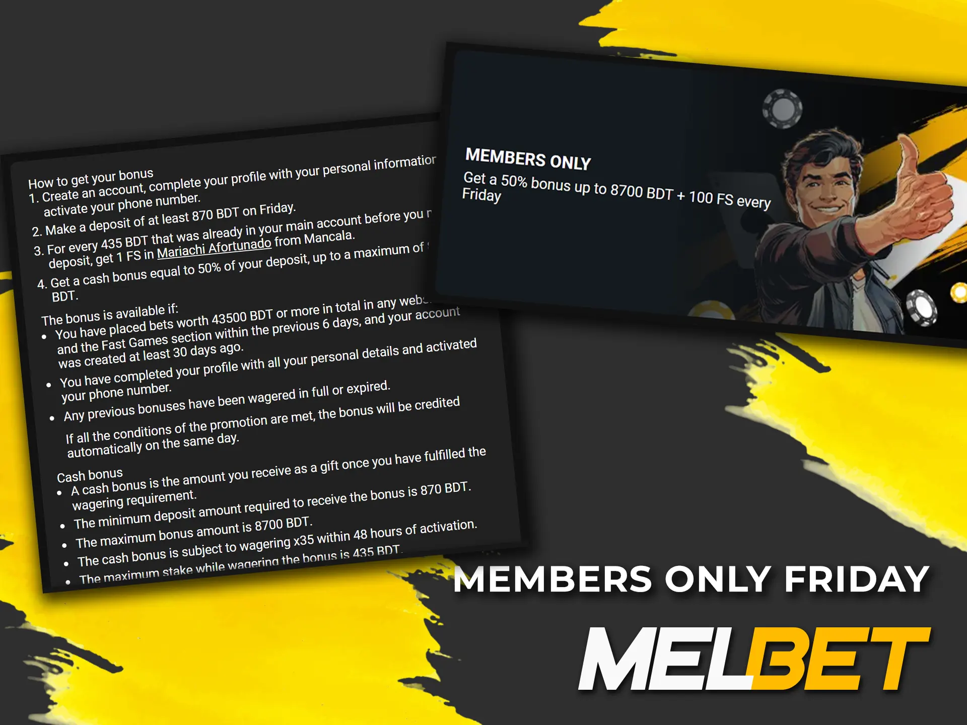 Receive exclusive Melbet Friday bonus for active platform members.