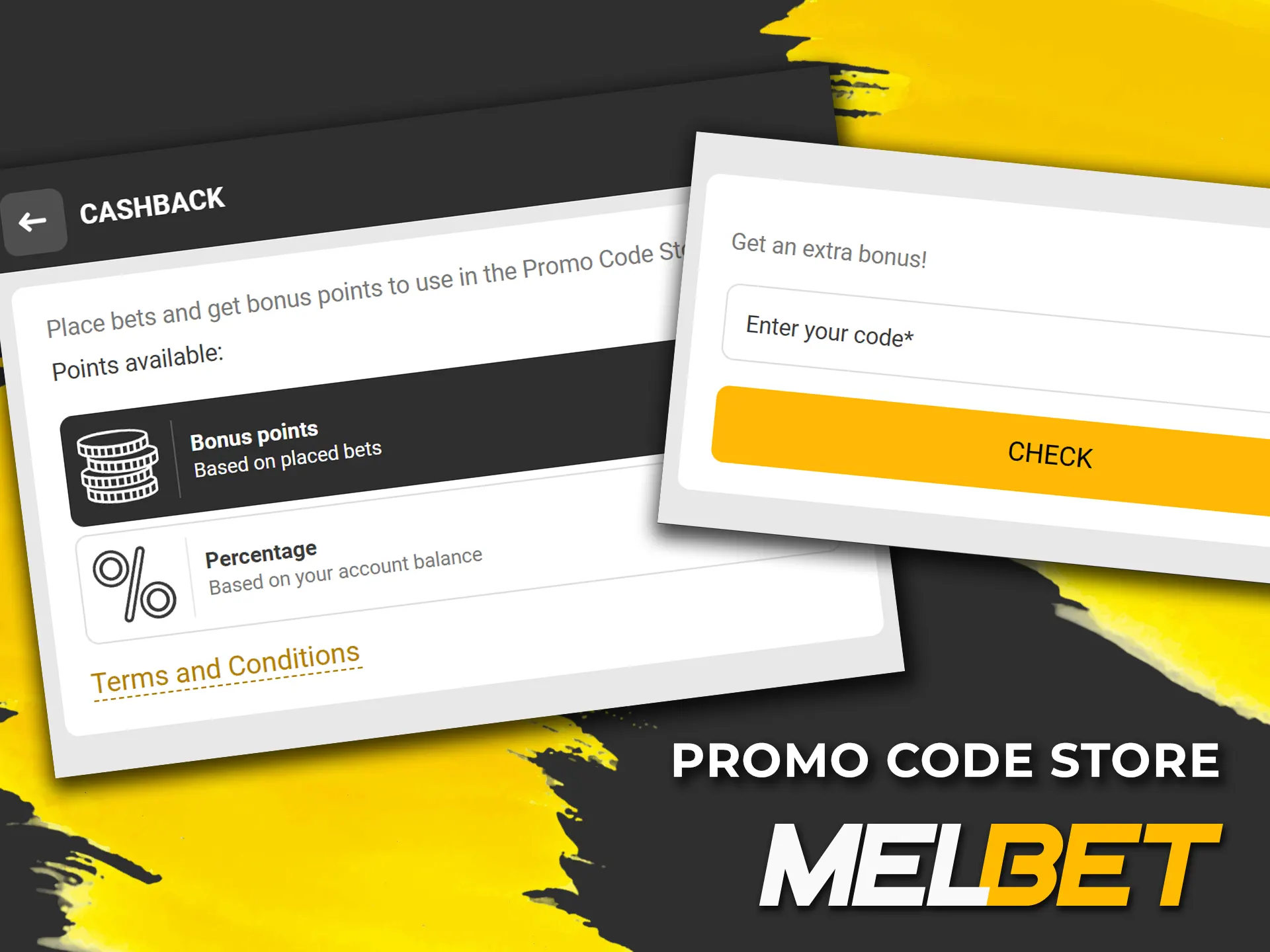 Use promo codes and activate bonuses in the Melbet store.