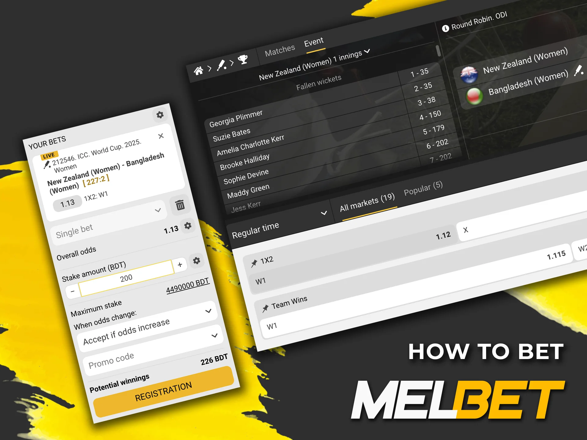 Placing a bet on Melbet cricket takes only a few clicks.