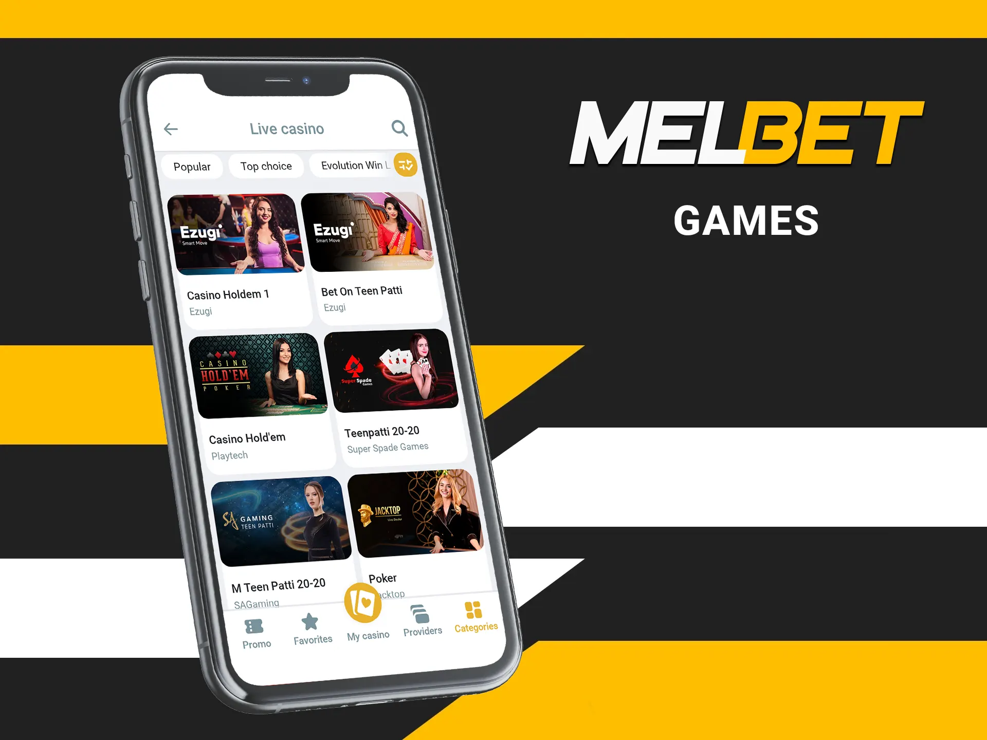 Check out the best poker games at Melbet Casino.