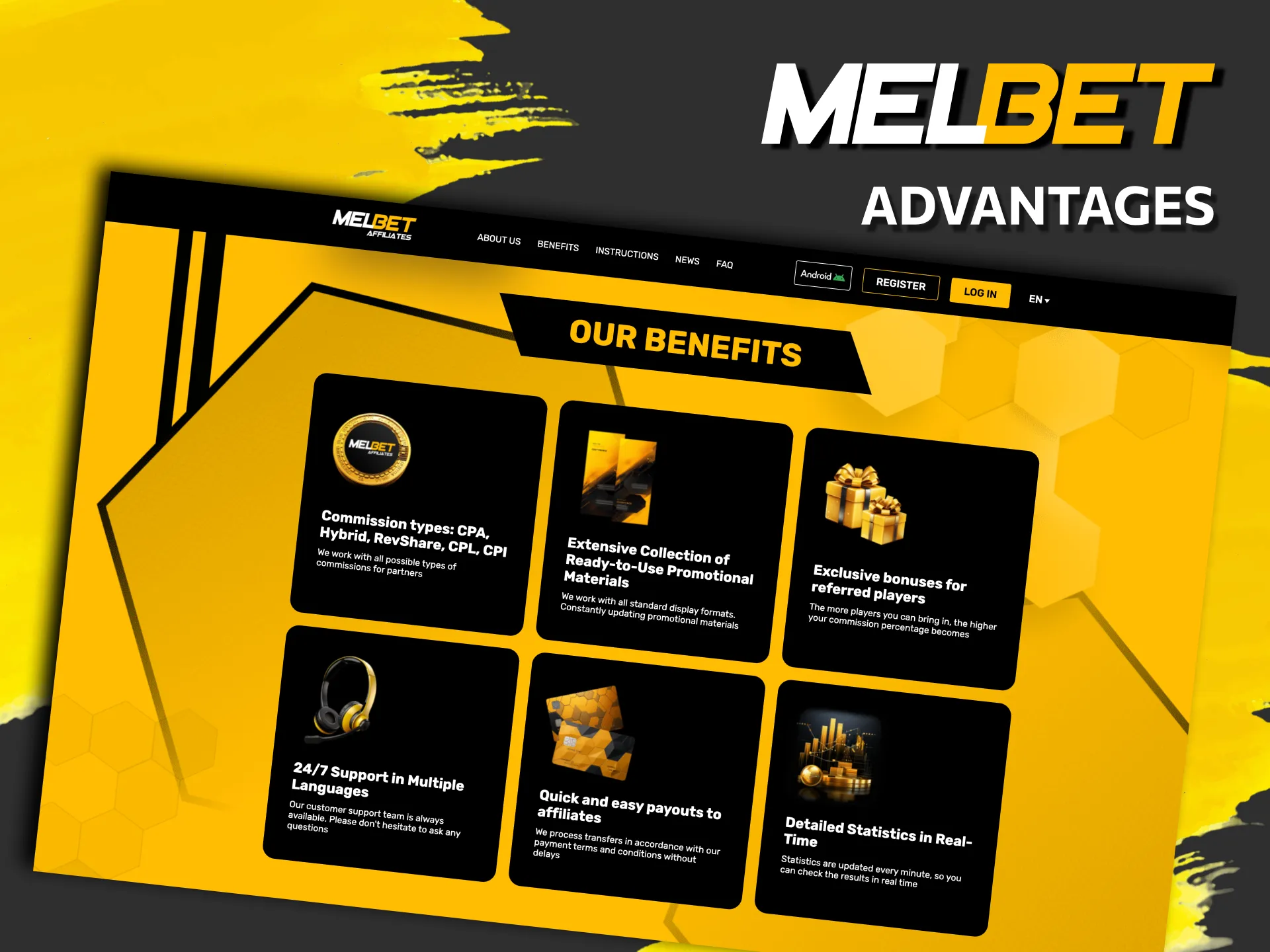 Key advantages of joining Melbet affiliate program for partners in Bangladesh.