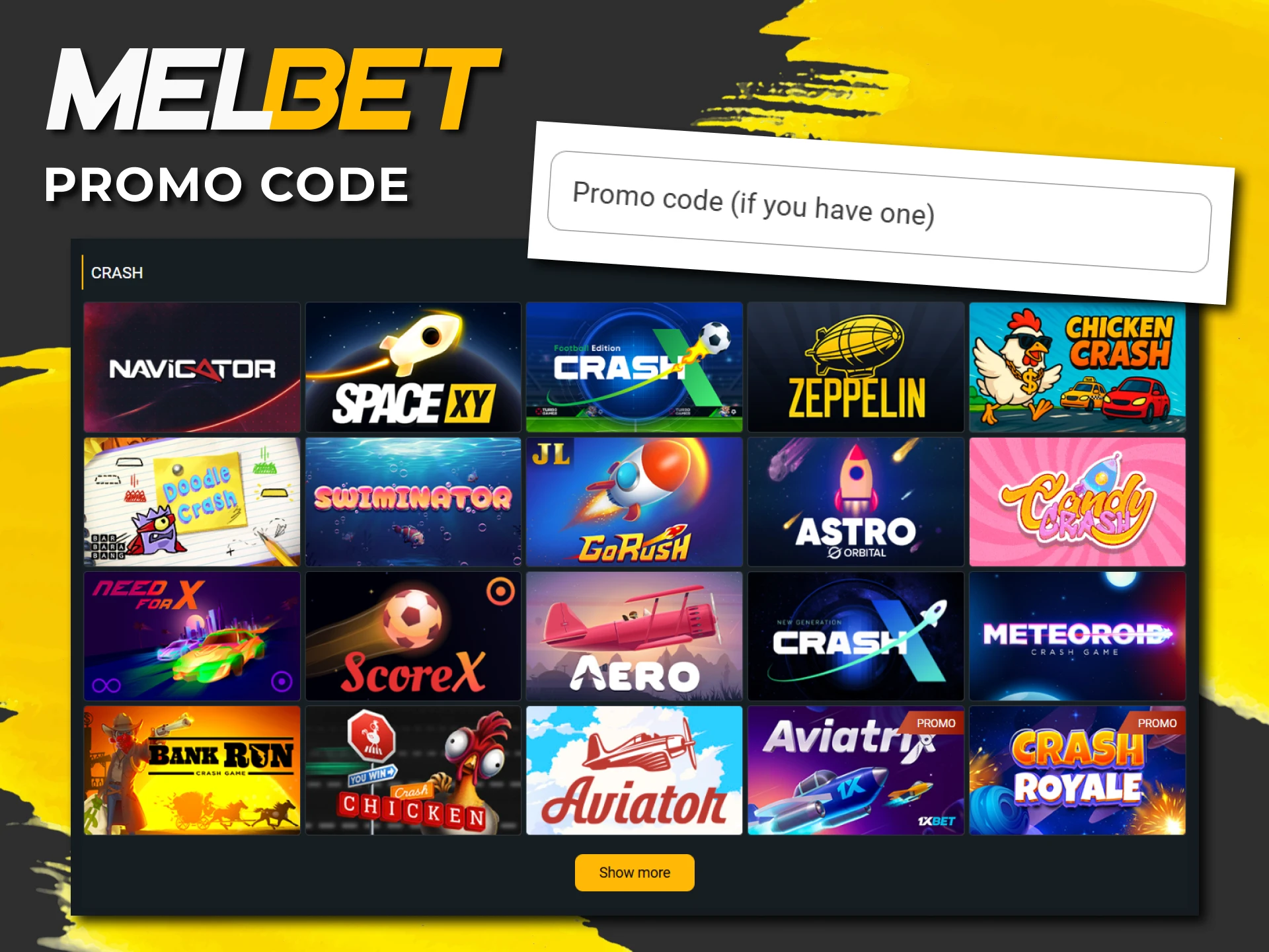 Use the promo code when registering at Melbet.