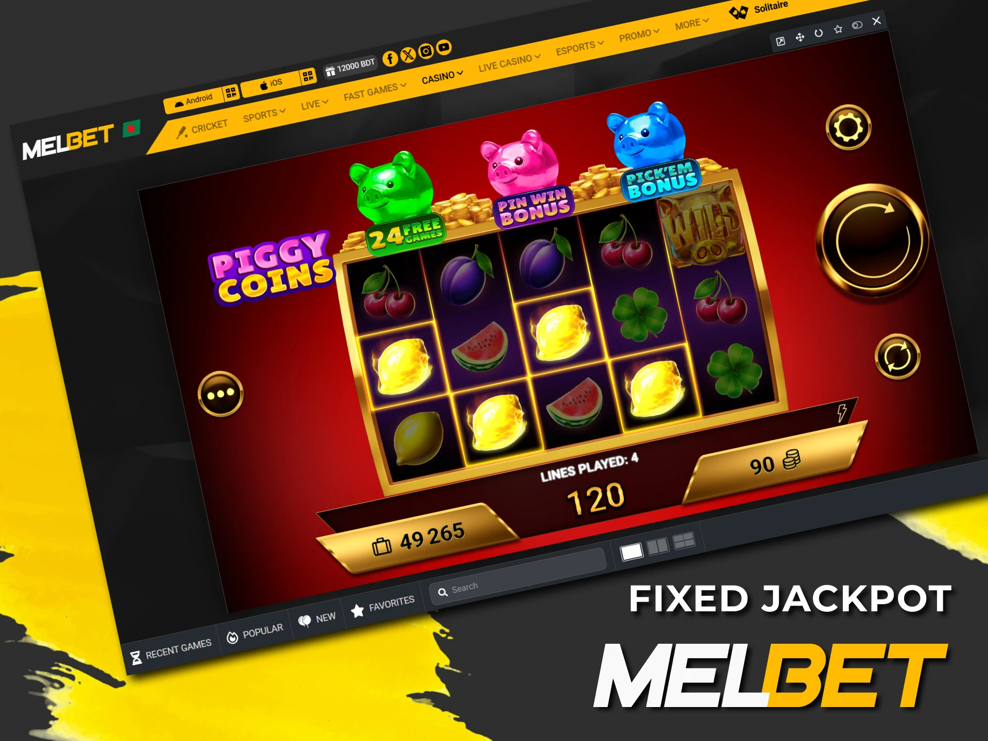 Learn about the fixed jackpot feature on the Melbet platform.