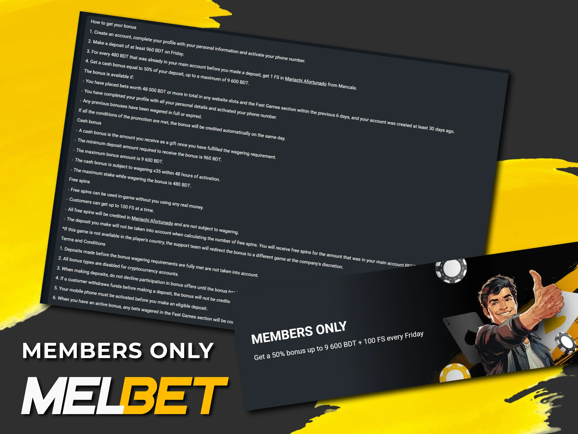 Learn about the Members Only bonus available at Melbet.