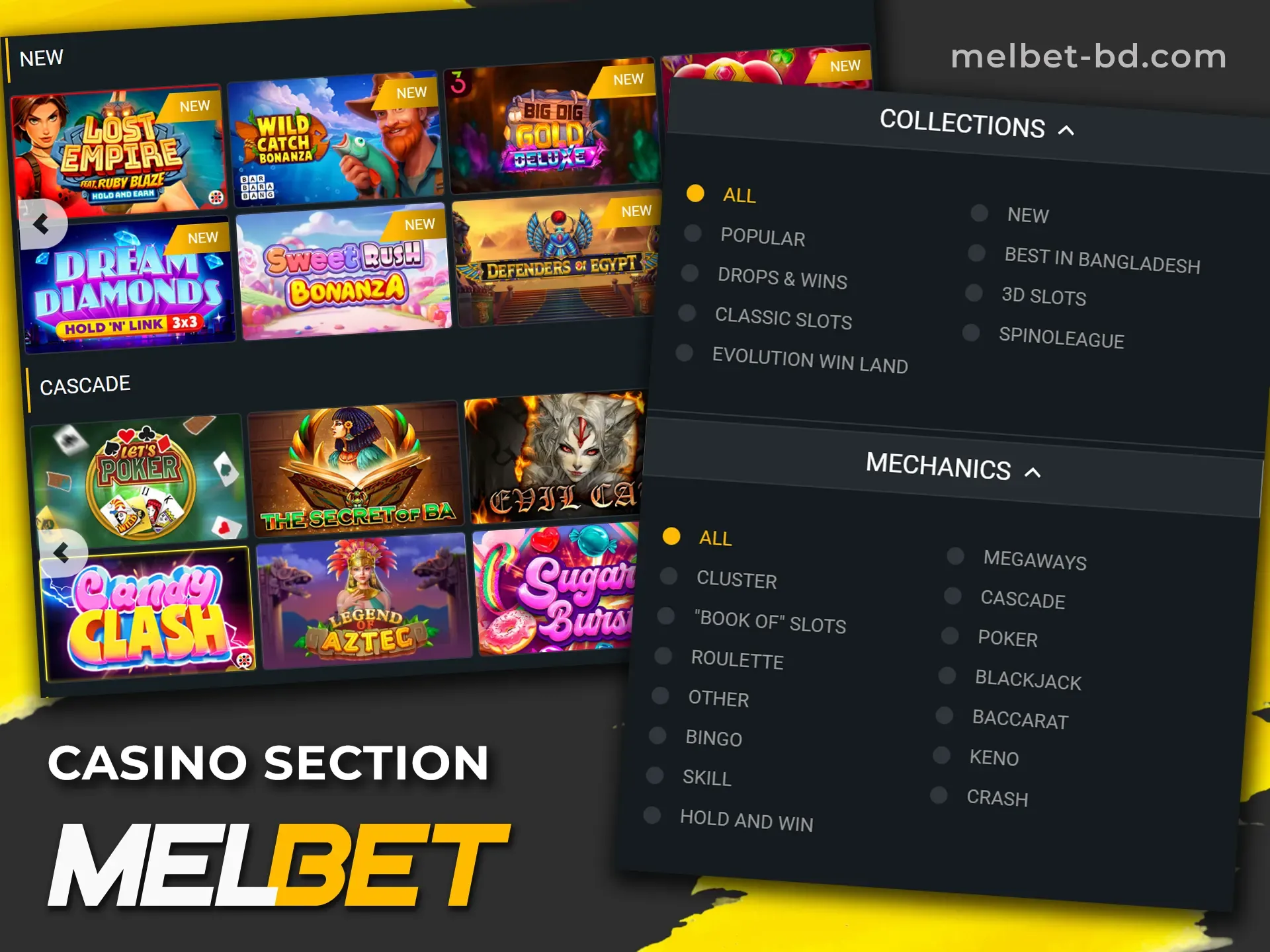 Discover the huge casino section at Melbet official site.