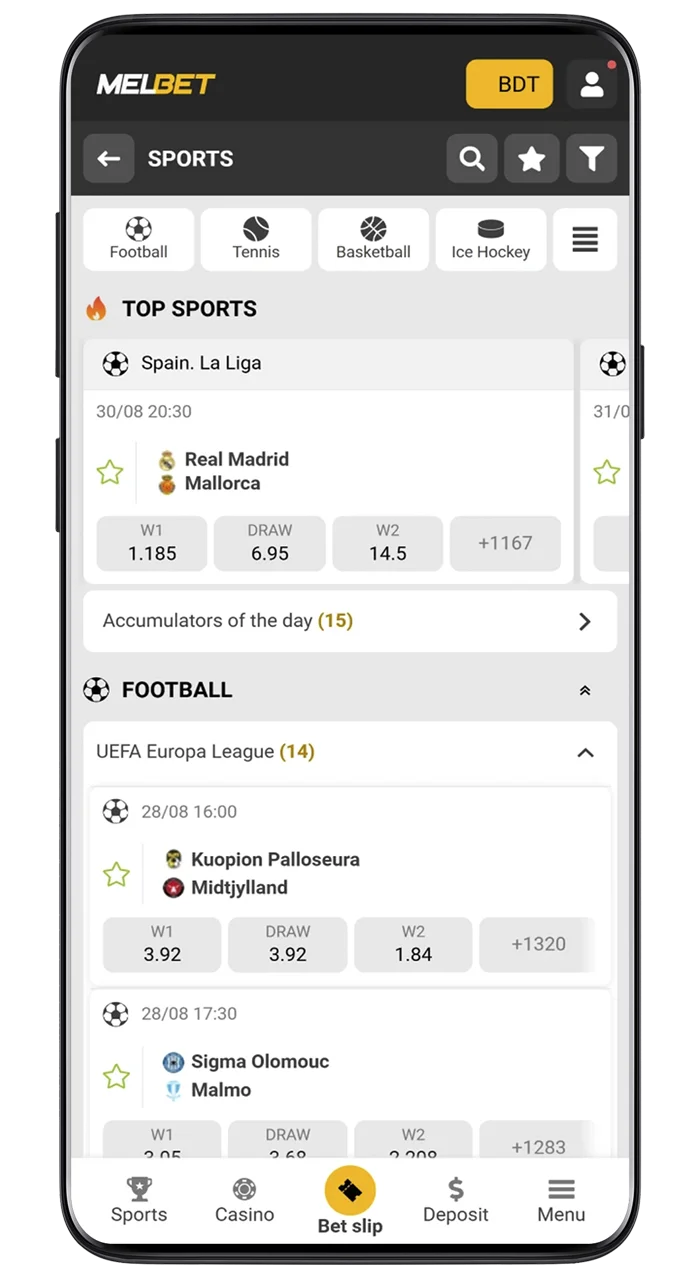 Register at Melbet through the official app for Android and iOS.